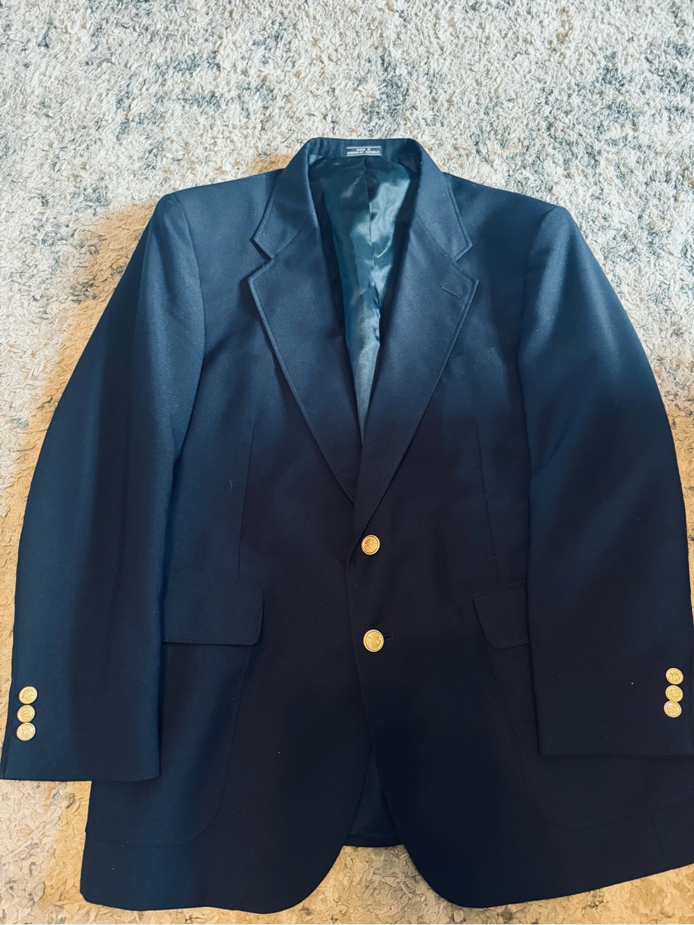 David Taylor Navy Blazer with Gold Buttons